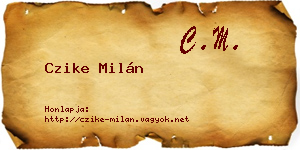 Czike Milán névjegykártya
